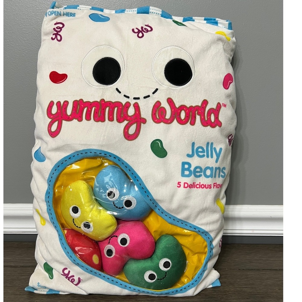 Yummy‎ World Jelly Beans Pillow with 5 Jelly Beans Plush Set